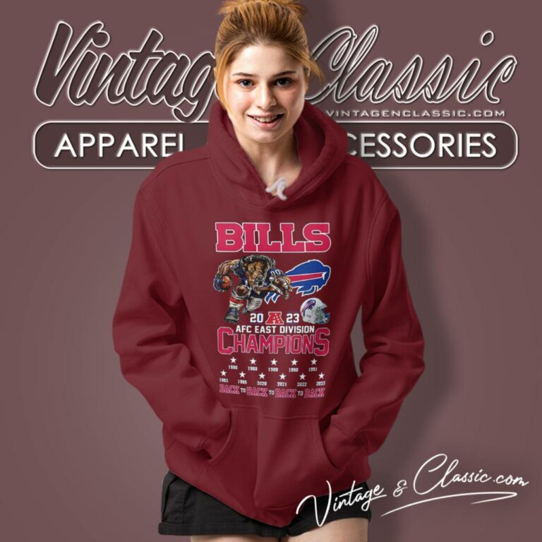 Buffalo Bills Mascot 2023 Afc East Division Champions Back 3 Back Hoodie Buffalo Bills Mascot 2023 Afc East Division Champions Back 3 Back Hoodie