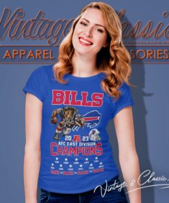 Buffalo Bills Mascot 2023 AFC East Division Champions Back 3 Back Shirt 6 Buffalo Bills Mascot 2023 Afc East Division Champions Back 3 Back Women T Shirt