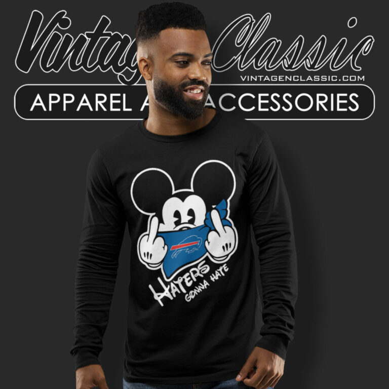 Buffalo Bills Mickey Haters Gonna Hate Long Sleeve Tee Buffalo Bills Mickey Haters Gonna Hate Long Sleeve Tee
