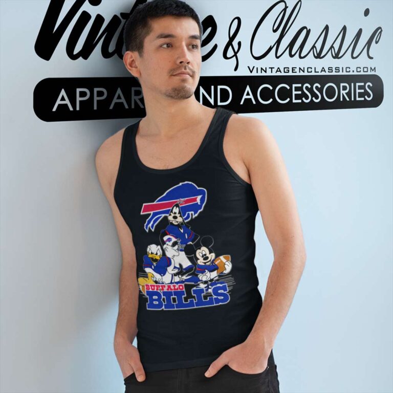 Buffalo Bills Mickey Mouse Donald Duck Goofy Tank Top Racerback Buffalo Bills Mickey Mouse Donald Duck Goofy Tank Top Racerback