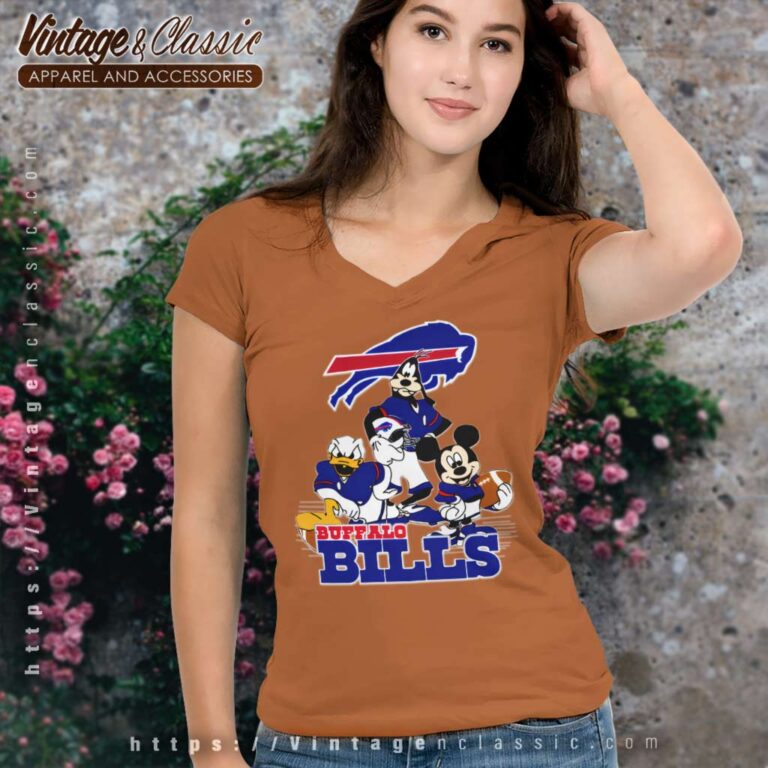 Buffalo Bills Mickey Mouse Donald Duck Goofy V Neck TShirt Buffalo Bills Mickey Mouse Donald Duck Goofy V Neck TShirt