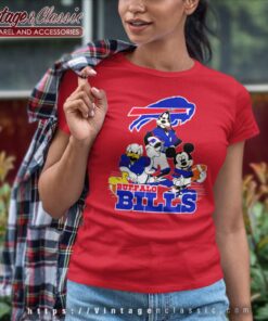 Buffalo Bills Mickey Mouse Donald Duck Goofy Women TShirt