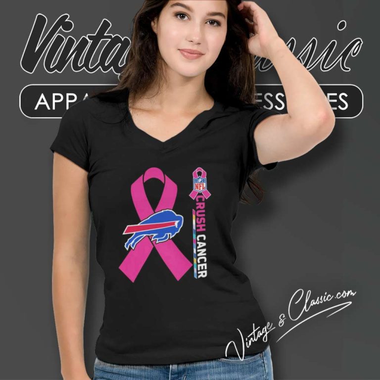 Buffalo Bills Nfl Crush Cancer 2023 V Neck TShirt Buffalo Bills Nfl Crush Cancer 2023 V Neck TShirt