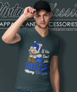 Buffalo Bills Santa Kissmyass Funny Xmas V Neck TShirt