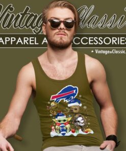 Buffalo Bills Shirt Baby Yoda And Groot Santa Christmas Tank Top Racerback