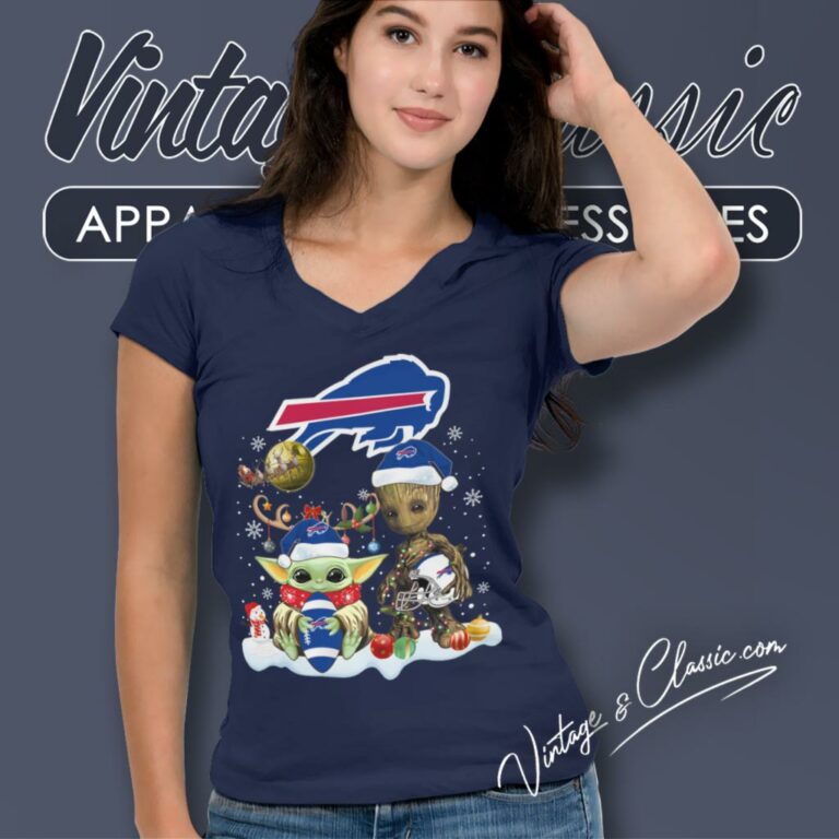 Buffalo Bills Shirt Baby Yoda And Groot Santa Christmas V Neck TShirt Buffalo Bills Shirt Baby Yoda And Groot Santa Christmas V Neck TShirt