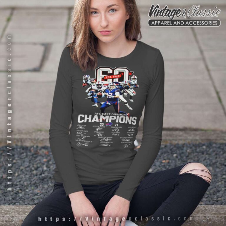 Buffalo Bills Signatures Champions Afc East Division Champions 2021 Long Sleeve Tee Buffalo Bills Signatures Champions Afc East Division Champions 2021 Long Sleeve Tee