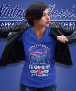 Buffalo Bills Skyline Afc East Division Champions 2023 Lets Go Bills V Neck TShirt