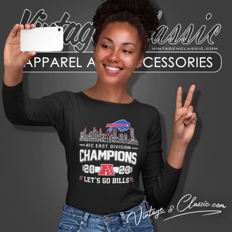 Buffalo Bills Skyline Players Name 2023 Afc East Division Champions Lets Go Bills Long Sleeve Tee Buffalo Bills Skyline Players Name 2023 Afc East Division Champions Lets Go Bills Long Sleeve Tee