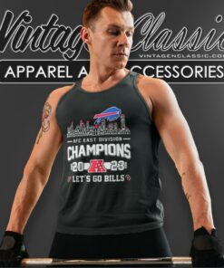 Buffalo Bills Skyline Players Name 2023 Afc East Division Champions Lets Go Bills Tank Top Racerback