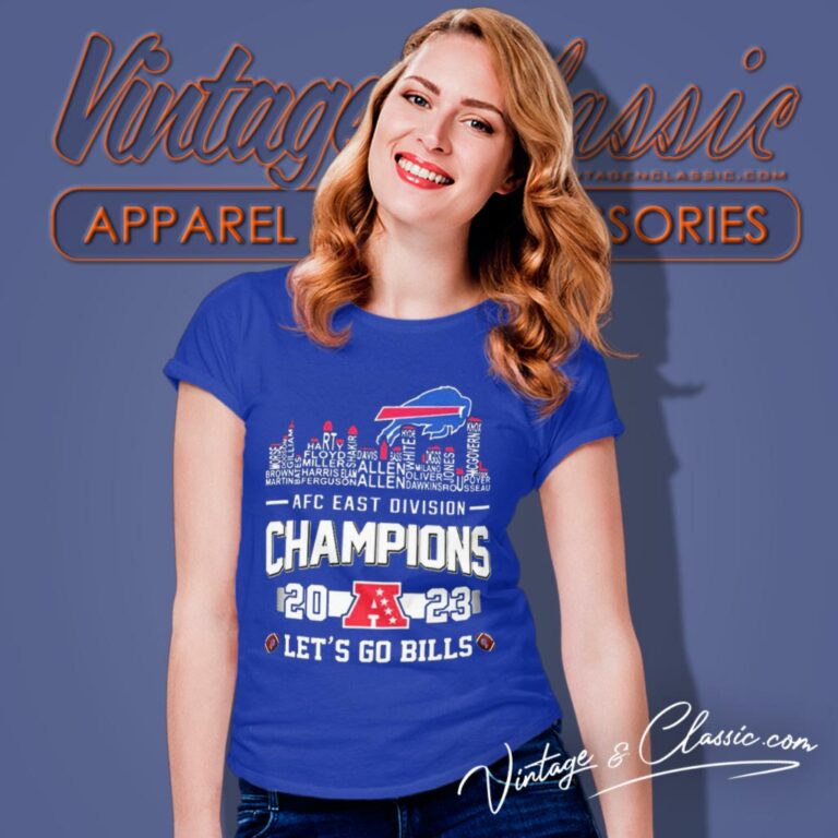 Buffalo Bills Skyline Players Name 2023 Afc East Division Champions Lets Go Bills Women T Shirt Buffalo Bills Skyline Players Name 2023 Afc East Division Champions Lets Go Bills Women T Shirt