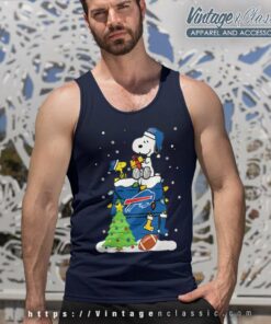 Buffalo Bills Snoopy Woodstock Merry Christmas Tank Top Racerback