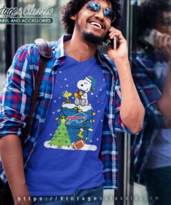 Buffalo Bills Snoopy Woodstock Merry Christmas V Neck TShirt
