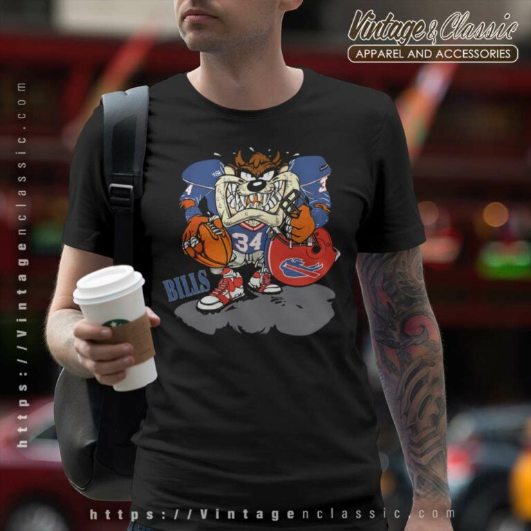 Buffalo Bills Taz Looney Tunes Thurman Thomas Football T Shirt Buffalo Bills Taz Looney Tunes Thurman Thomas Football T Shirt
