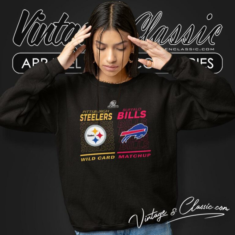 Buffalo Bills Vs Pittsburgh Steelers 2023 Nfl Wild Card Matchup Sweatshirt Buffalo Bills Vs Pittsburgh Steelers 2023 Nfl Wild Card Matchup Sweatshirt