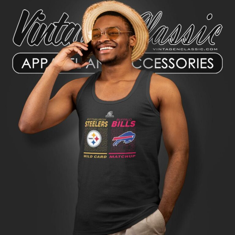 Buffalo Bills Vs Pittsburgh Steelers 2023 Nfl Wild Card Matchup Tank Top Racerback Buffalo Bills Vs Pittsburgh Steelers 2023 Nfl Wild Card Matchup Tank Top Racerback