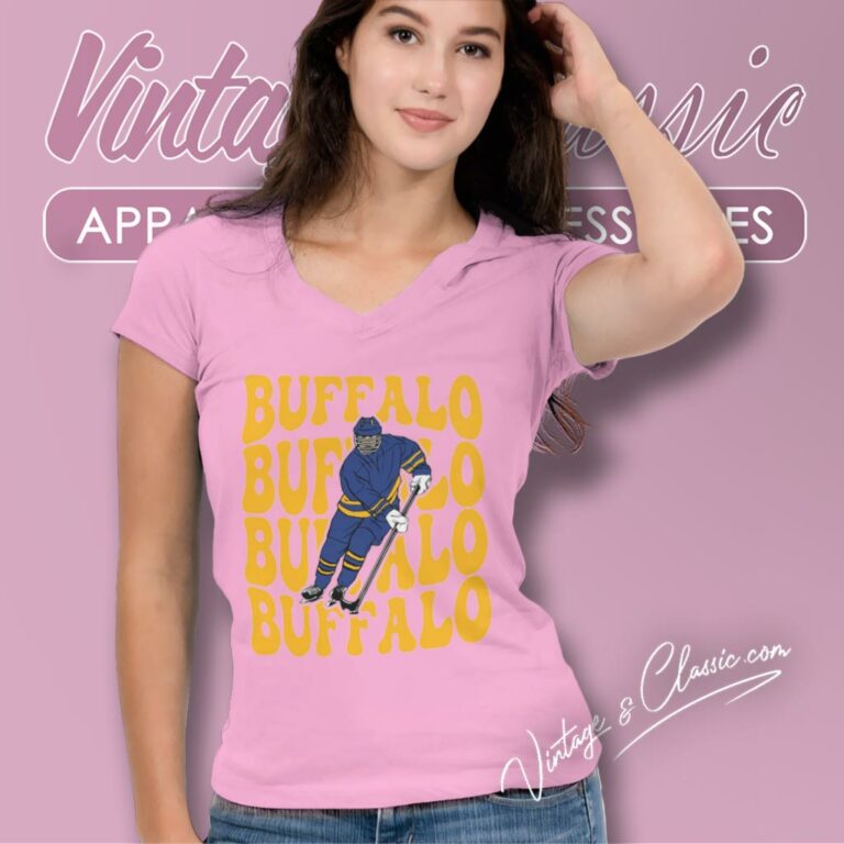 Buffalo Sabres 1970 Hockey V Neck TShirt Buffalo Sabres 1970 Hockey V Neck TShirt