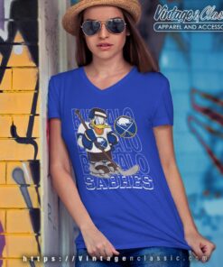 Buffalo Sabres Donald Duck Hockey Shirt 5 Buffalo Sabres Donald Duck Hockey Shirt V Neck TShirt