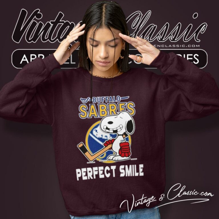 Buffalo Sabres Snoopy Perfect Smile The Peanuts Movie Hockey Sweatshirt Buffalo Sabres Snoopy Perfect Smile The Peanuts Movie Hockey Sweatshirt