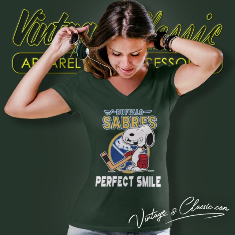 Buffalo Sabres Snoopy Perfect Smile The Peanuts Movie Hockey V Neck TShirt Buffalo Sabres Snoopy Perfect Smile The Peanuts Movie Hockey V Neck TShirt