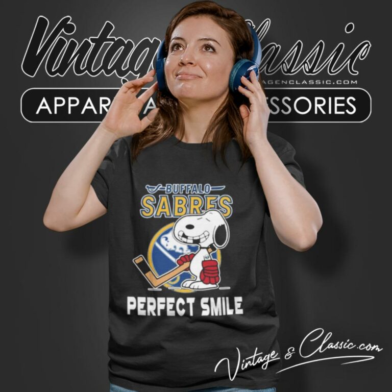 Buffalo Sabres Snoopy Perfect Smile The Peanuts Movie Hockey Women T Shirt Buffalo Sabres Snoopy Perfect Smile The Peanuts Movie Hockey Women T Shirt