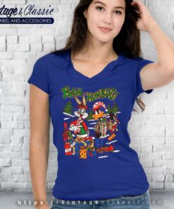 Bugs Bunny Daffy Duck Bah Humbug V Neck TShirt