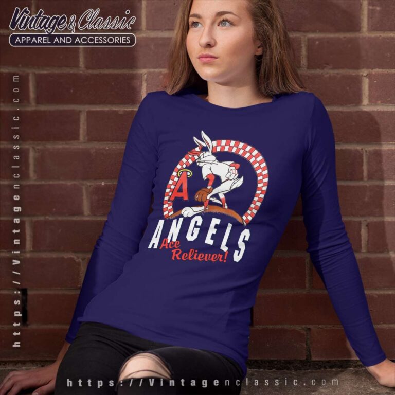 Bugs Bunny Los Angeles Angels Baseball Long Sleeve Tee Bugs Bunny Los Angeles Angels Baseball Long Sleeve Tee