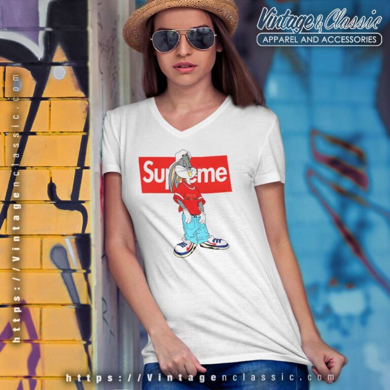 Bugs Bunny Supreme Hip Hop V Neck TShirt Bugs Bunny Supreme Hip Hop V Neck TShirt