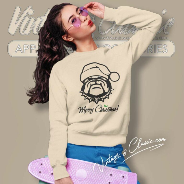 Bulldog Monogram Merry Christmas Sweatshirt 1 Bulldog Monogram Merry Christmas Sweatshirt 1