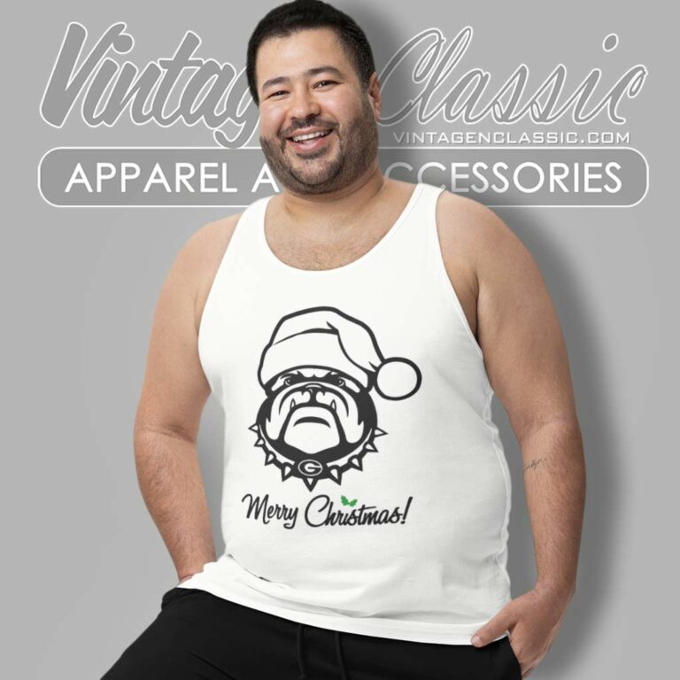 Bulldog Monogram Merry Christmas Tank Top Racerback 1 Bulldog Monogram Merry Christmas Tank Top Racerback 1