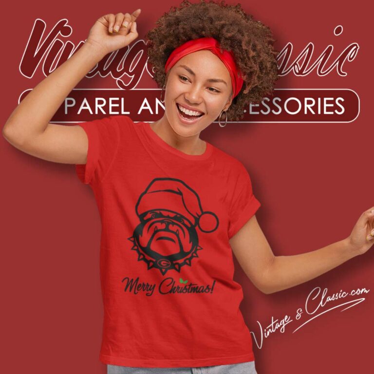 Bulldog Monogram Merry Christmas Women TShirt 1 Bulldog Monogram Merry Christmas Women TShirt 1