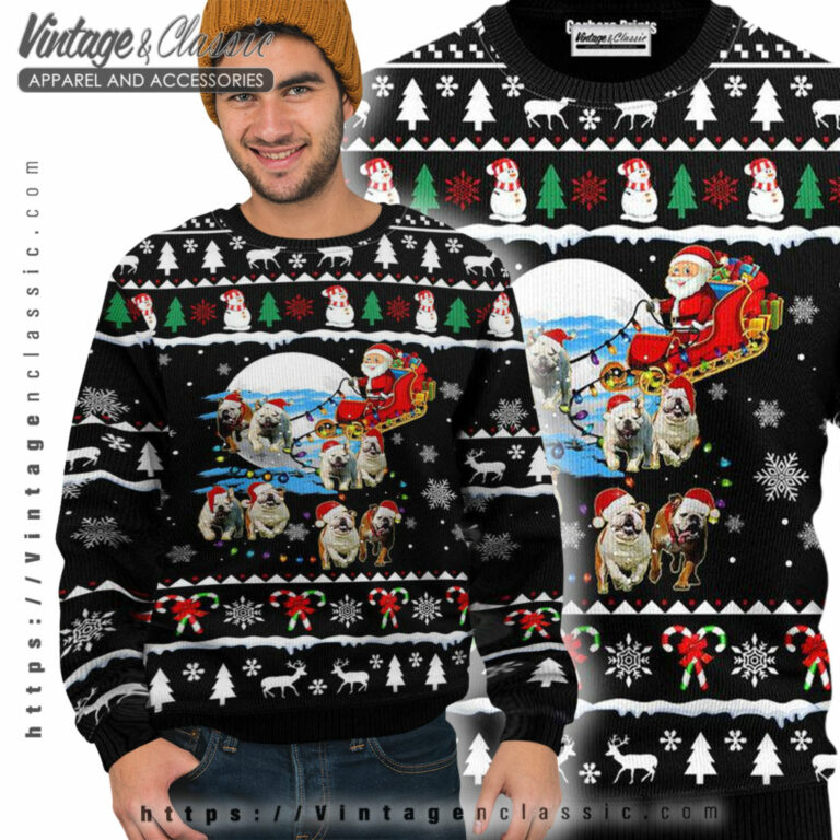 Bulldog Pointer Santa On Highway Ugly Sweater Ugly Sweater Bulldog Pointer Santa On Highway Ugly Sweater Ugly Sweater