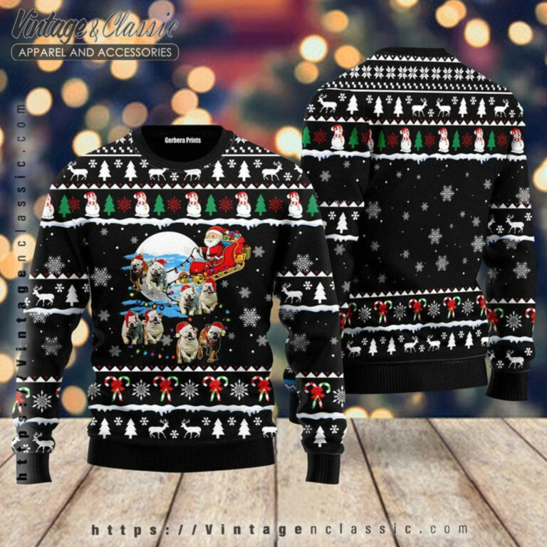Bulldog Pointer Santa On Highway Ugly Sweater back Ugly Christmas Sweater Bulldog Pointer Santa On Highway Ugly Sweater back Ugly Christmas Sweater