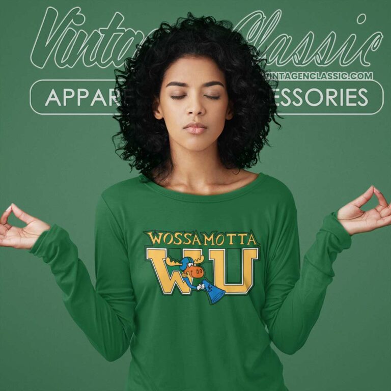 Bullwinkle J Moose Wossamotta University Long Sleeve Tee Bullwinkle J Moose Wossamotta University Long Sleeve Tee
