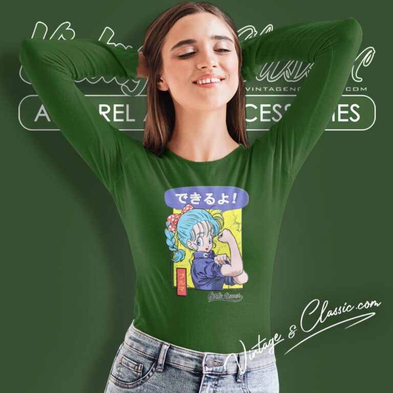 Bulma Girl Power Dragon Ball Long Sleeve Tee Bulma Girl Power Dragon Ball Long Sleeve Tee