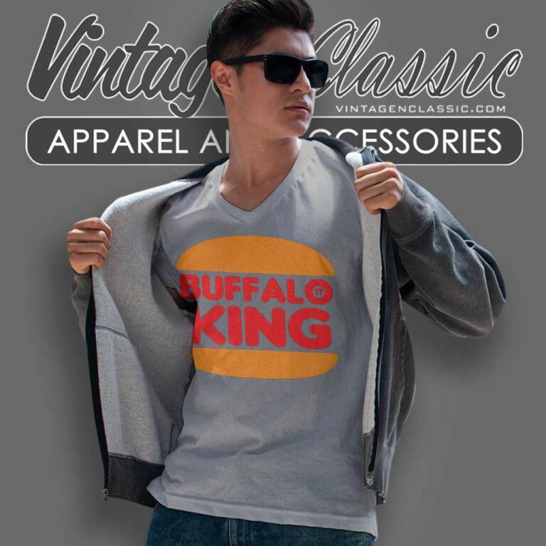 Burger King Buffalo King Football V Neck TShirt Burger King Buffalo King Football V Neck TShirt