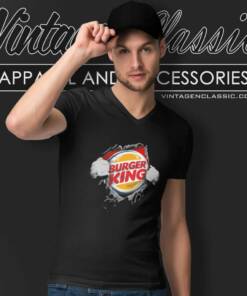 Burger King Custom 3d Tear V Neck TShirt