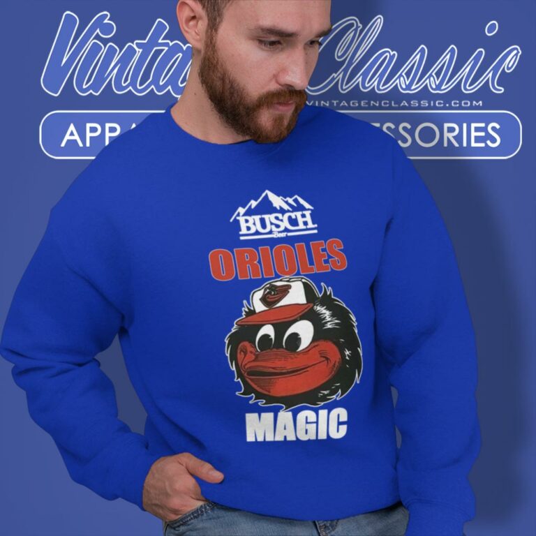 Busch Beer Baltimore Orioles Baseball Sweatshirt Busch Beer Baltimore Orioles Baseball Sweatshirt