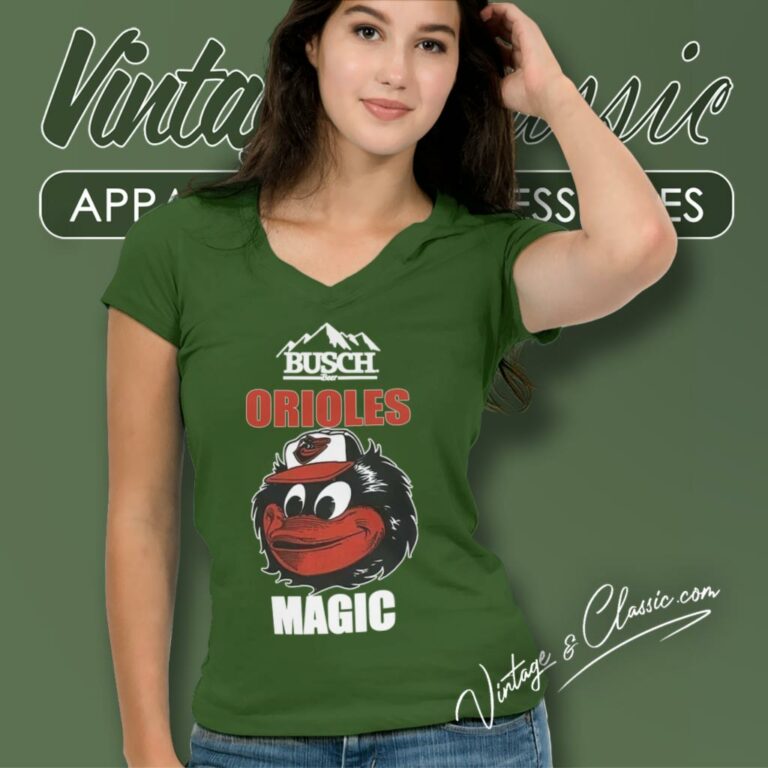 Busch Beer Baltimore Orioles Baseball V Neck TShirt Busch Beer Baltimore Orioles Baseball V Neck TShirt