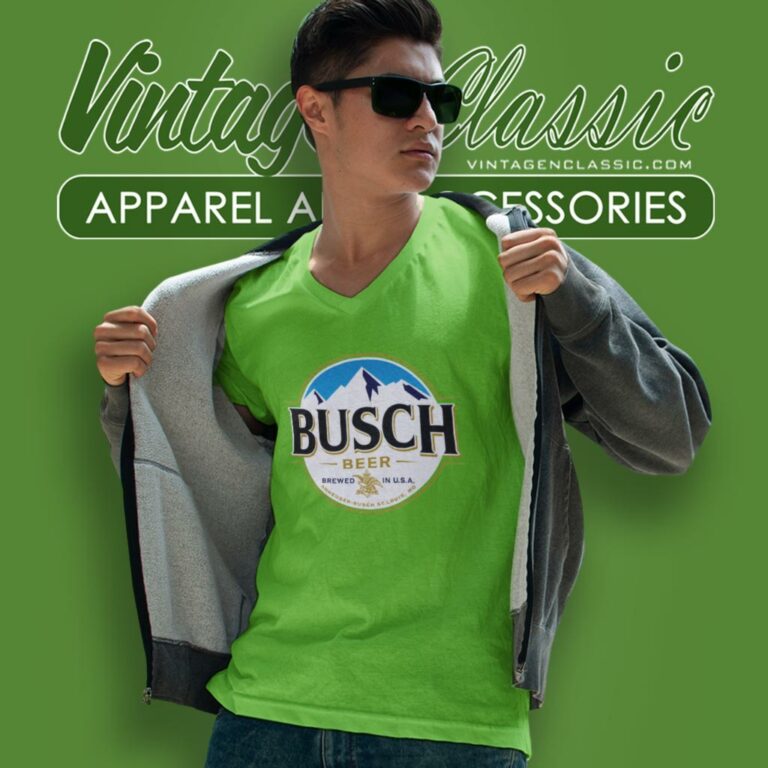 Busch Beer Brewed In Usa V Neck TShirt Busch Beer Brewed In Usa V Neck TShirt