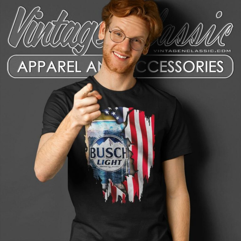 Busch Light Beer American Flag T Shirt Busch Light Beer American Flag T Shirt