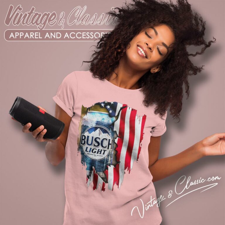 Busch Light Beer American Flag Women T Shirt Busch Light Beer American Flag Women T Shirt