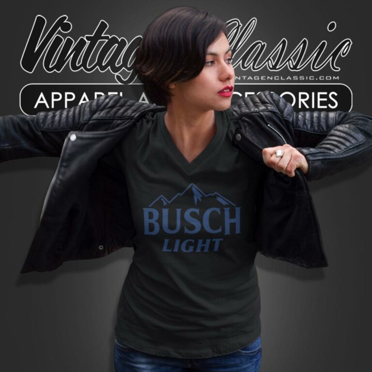 Busch Light Beer Logo V Neck TShirt Busch Light Beer Logo V Neck TShirt