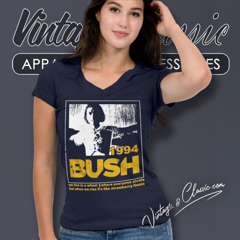 Bush Shirt Glycerine Lyrics 1994 V Neck TShirt Bush Shirt Glycerine Lyrics 1994 V Neck TShirt