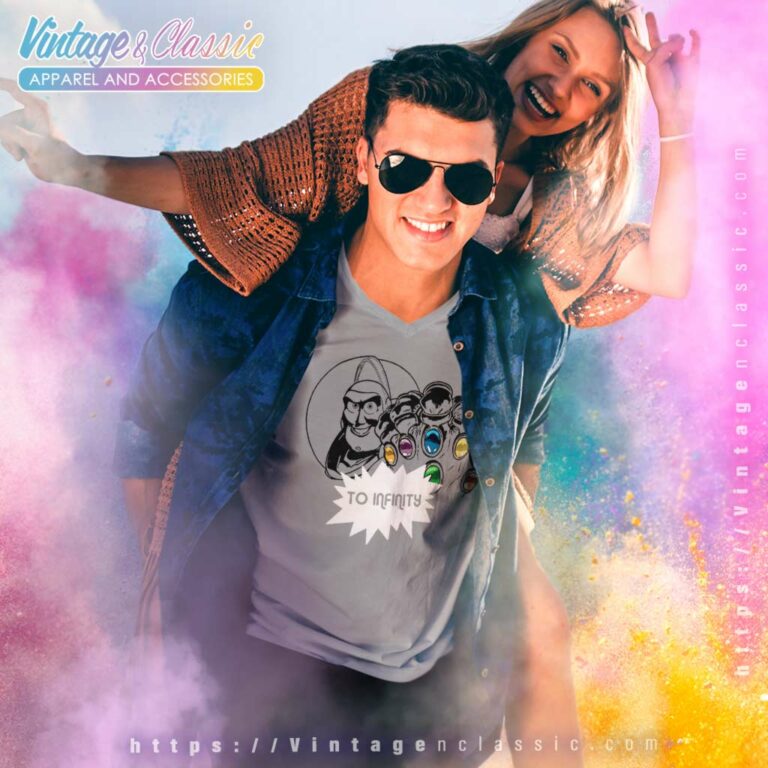 Buzz Lightyear And Infinity Gauntlet V Neck TShirt Buzz Lightyear And Infinity Gauntlet V Neck TShirt