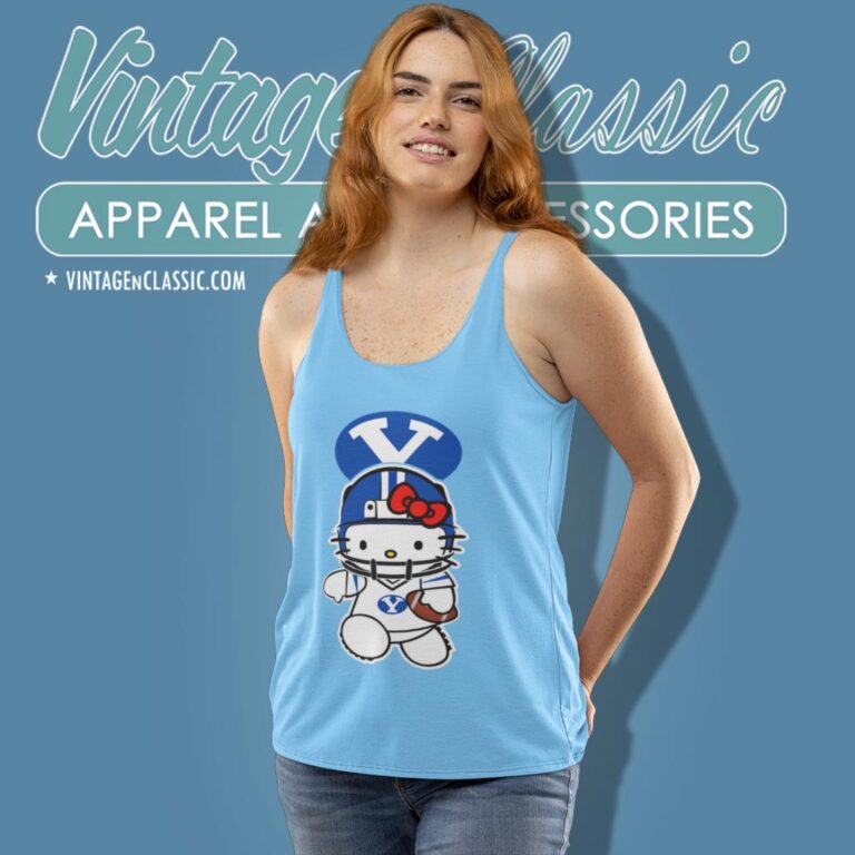 Byu Cougars Hello Kitty Tank Top Racerback Byu Cougars Hello Kitty Tank Top Racerback