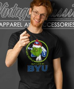 Byu Cougars Ncaa Christmas Grinch Shirt I Hate People But I Love My Byu T Shirt