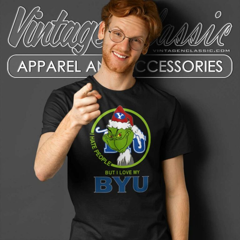 Byu Cougars Ncaa Christmas Grinch Shirt I Hate People But I Love My Byu T Shirt Byu Cougars Ncaa Christmas Grinch Shirt I Hate People But I Love My Byu T Shirt