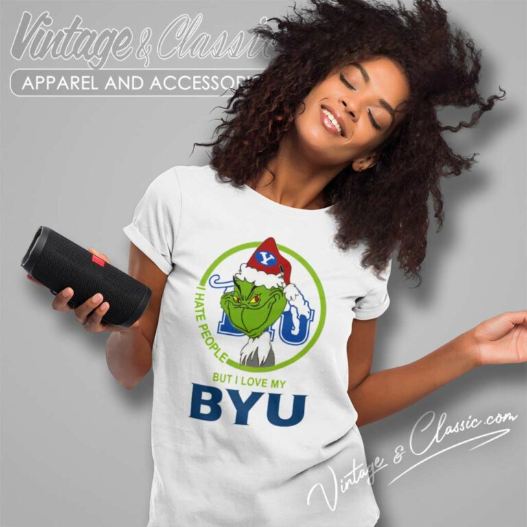 Byu Cougars Ncaa Christmas Grinch Shirt I Hate People But I Love My Byu Women TShirt Byu Cougars Ncaa Christmas Grinch Shirt I Hate People But I Love My Byu Women TShirt