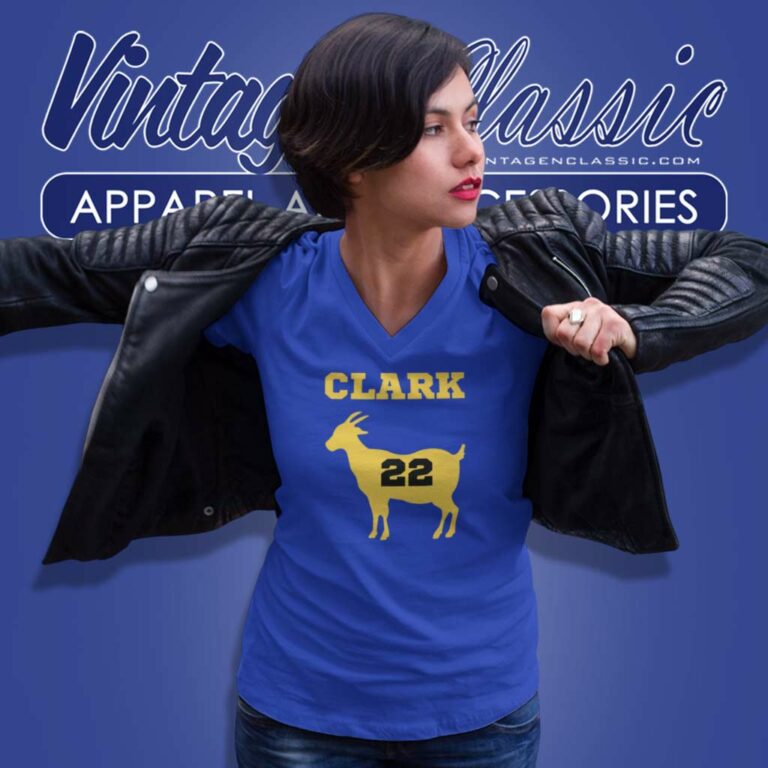 Caitlin Clark Iowa Hawkeyes Goat V Neck TShirt 1 Caitlin Clark Iowa Hawkeyes Goat V Neck TShirt 1